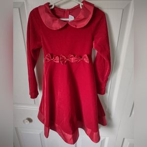 Red Velvet and Satin Dress
